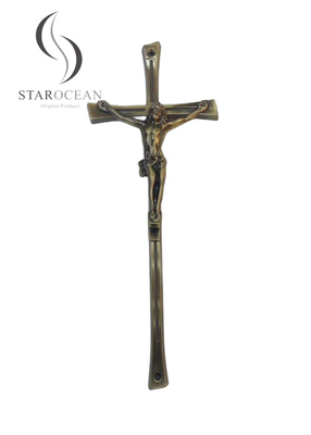 Croix funéraire métallique en laiton ancien personnalisable 39*15 cm Certifié SGS ZJ-01